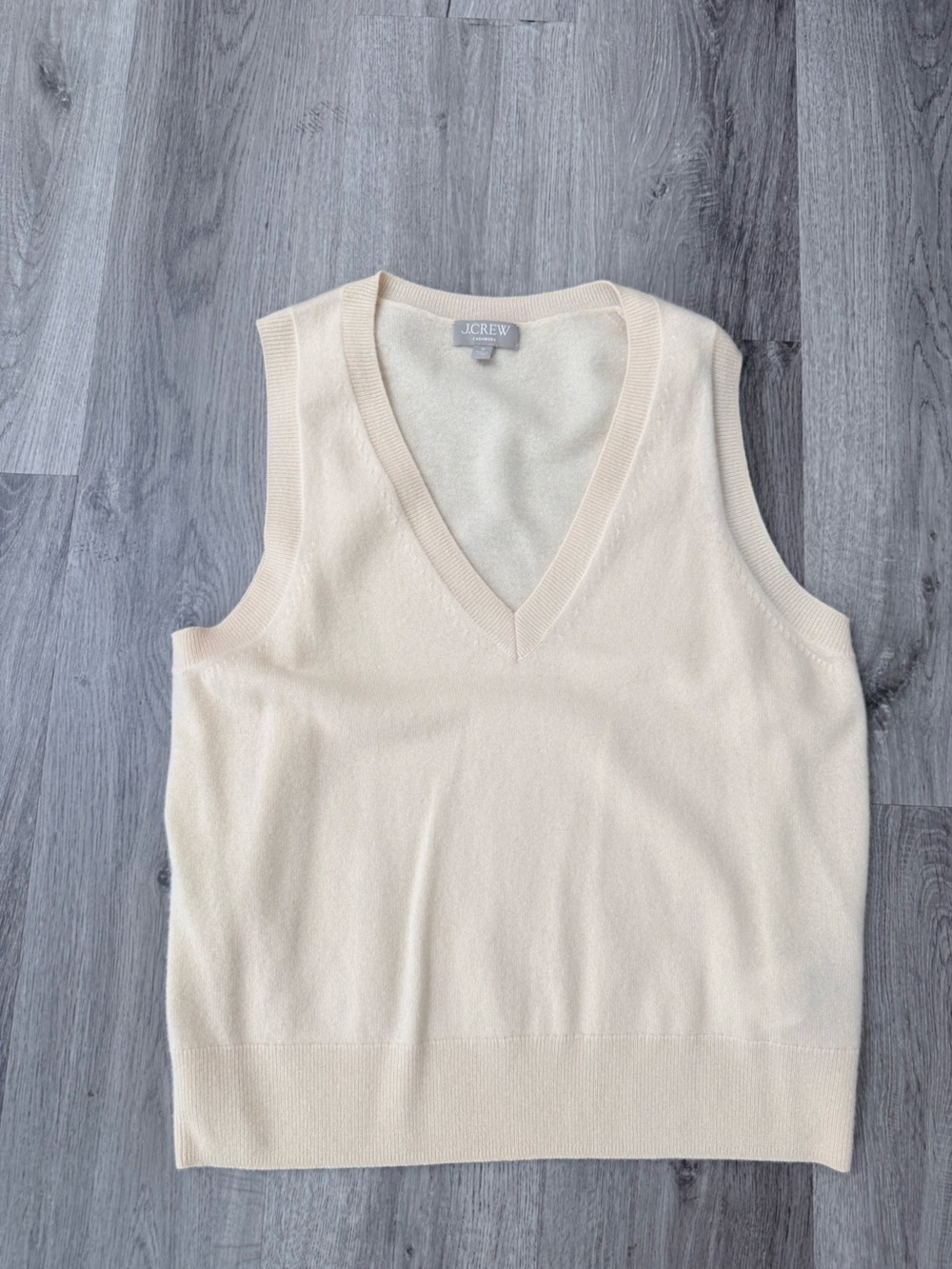 J. Crew Cream V-Neck Knit Sweater Vest
